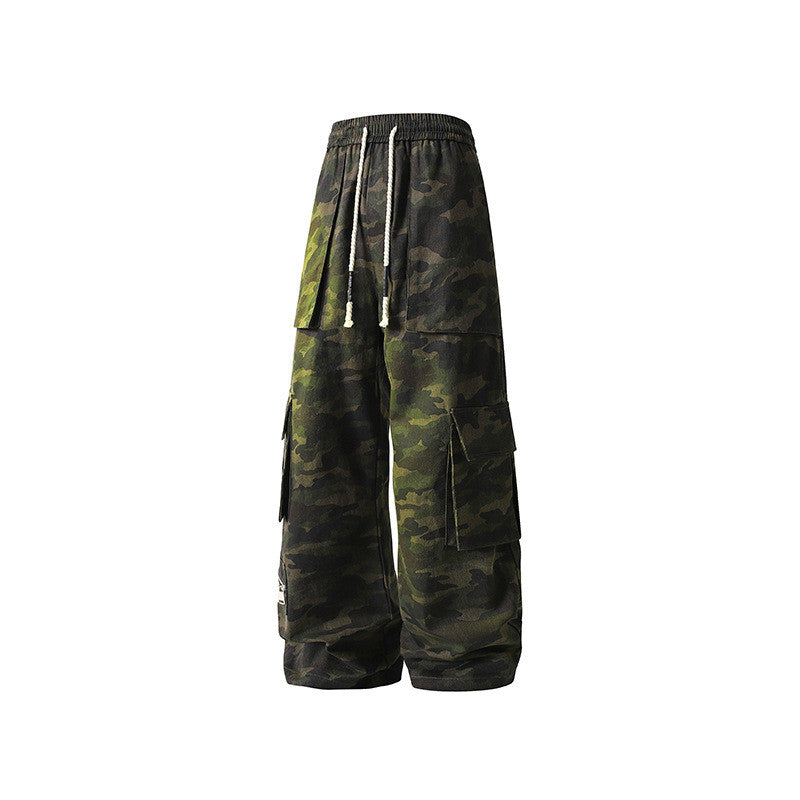 Retro Jungle Workwear Wide Leg Pants
