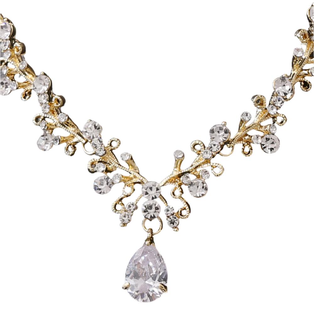 Bridal Rhinestone Zircon Earring Necklace