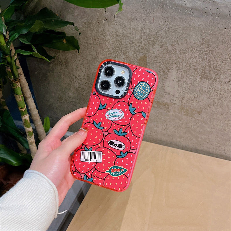 Cartoon Cute Strawberry Creative Phone Case Acrylic