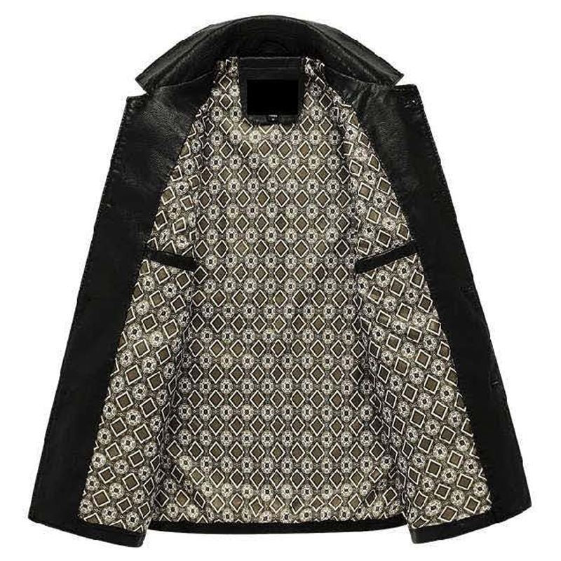 Men's Dad Solid Color Lather Coat