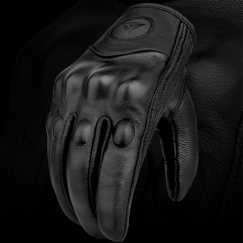 Motorbike  Men's And Women's Leather Carbon Cycling Gloves