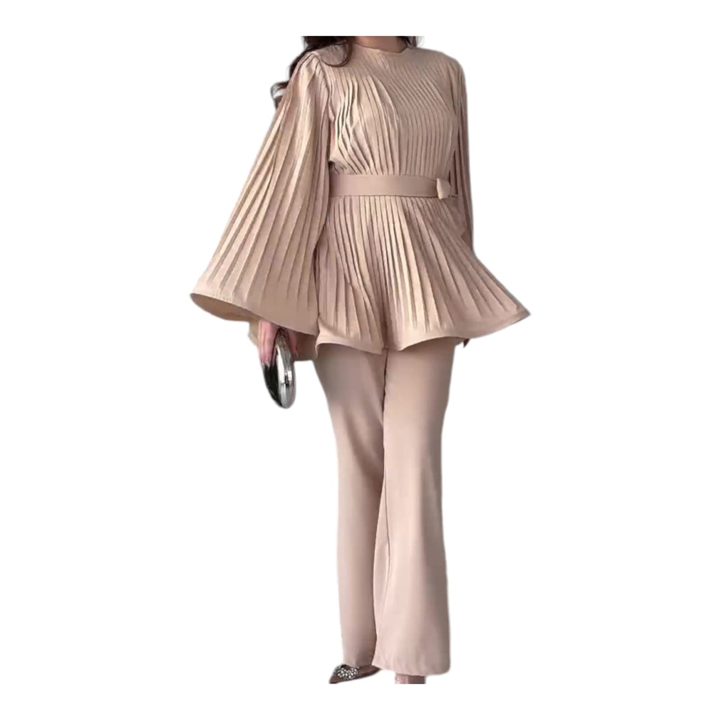 Crew-neck Swing Top Elegant Suit