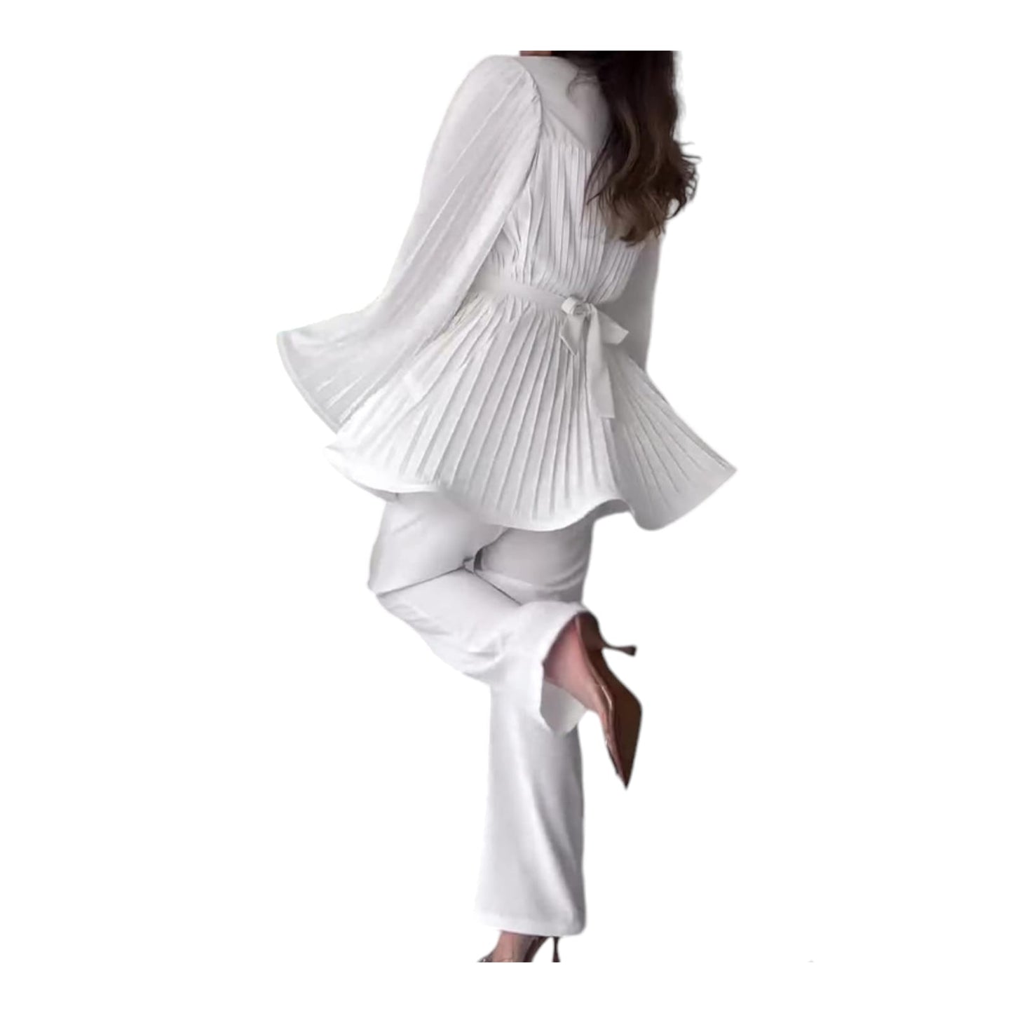 Crew-neck Swing Top Elegant Suit