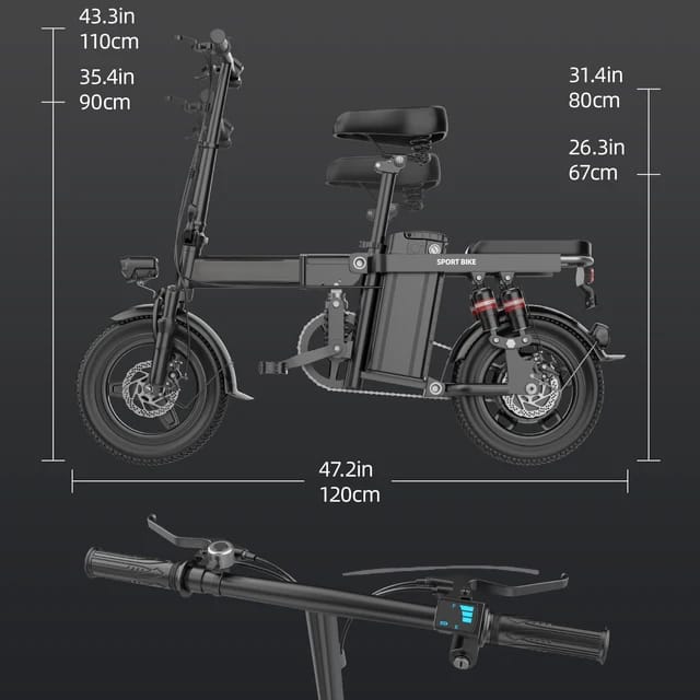 Mini Folding Electric Bicycle 400W 48V 14 Inch Electric City Bike Foldable Electric Bike cheap adult battery power scooter
