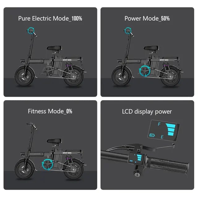 Mini Folding Electric Bicycle 400W 48V 14 Inch Electric City Bike Foldable Electric Bike cheap adult battery power scooter