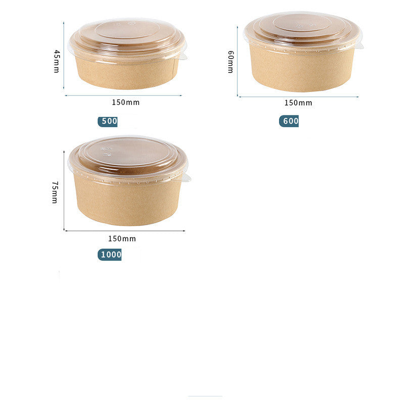 Kraft Paper Disposable Fast Food Box Round Thickening
