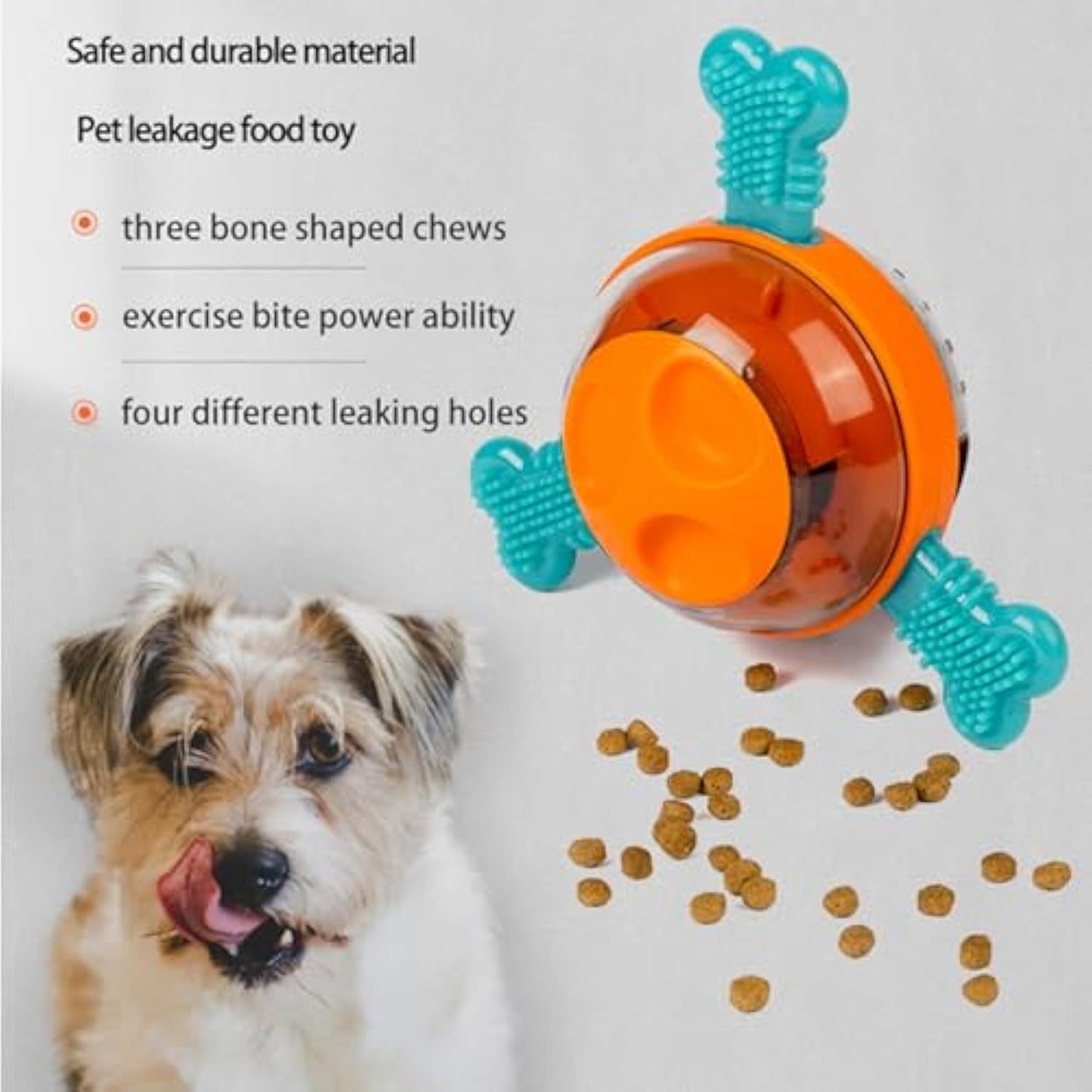 Puppy Interacting Chew Toy Mental Stimulating Fun Enrichment Training And Slow Treat Dispenser With Rubber Bones  For Small Medium Dog Improving Puppies Digestion