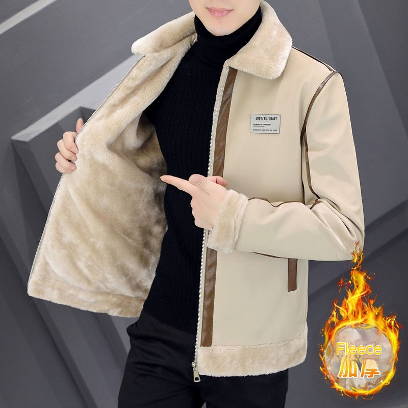 Coat Men's Warm With Velvet