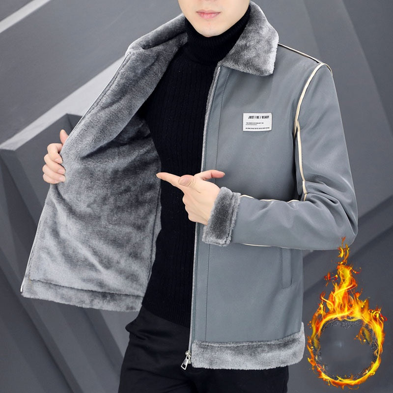 Coat Men's Warm With Velvet