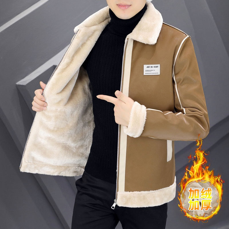 Coat Men's Warm With Velvet
