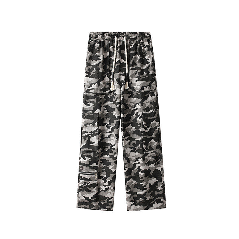 Retro Jungle Workwear Wide Leg Pants