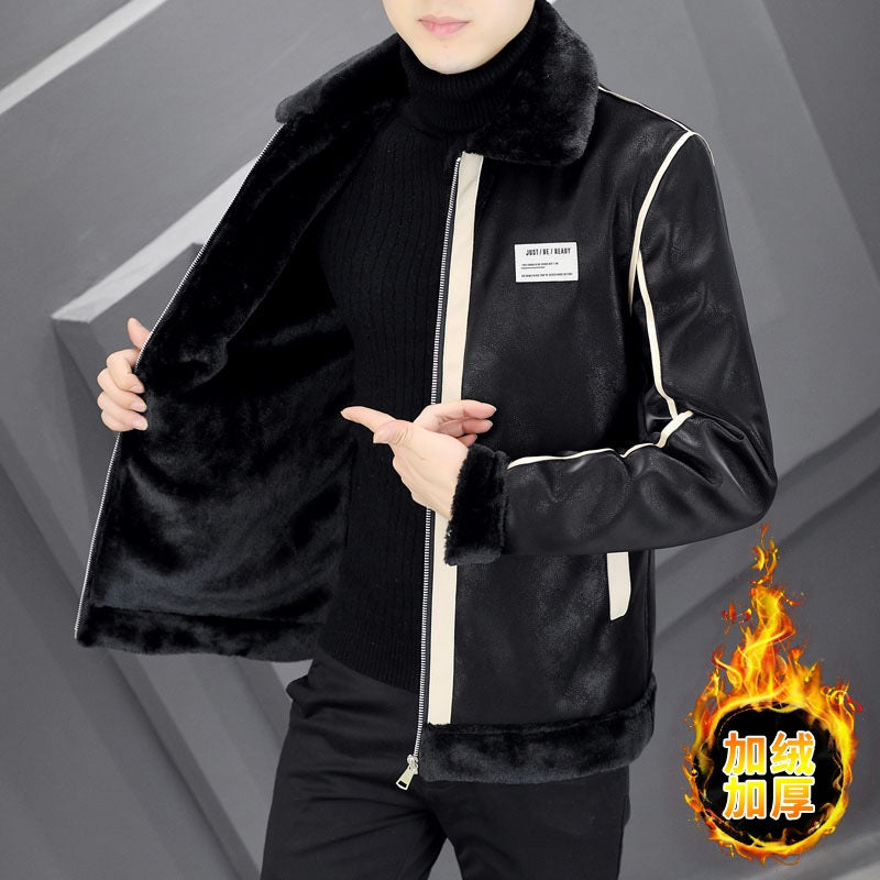 Coat Men's Warm With Velvet