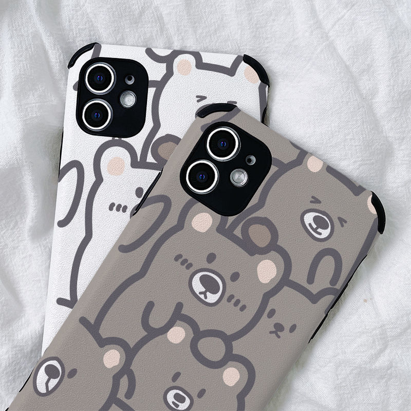 Cute Bear Creative Sheepskin Mobile Phone Shell