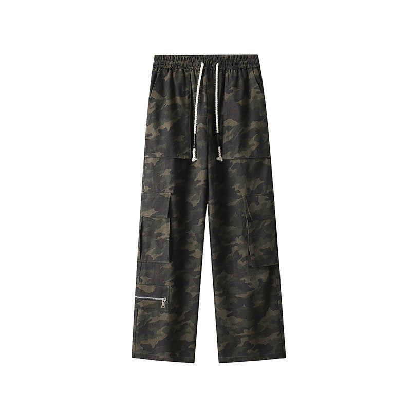Retro Jungle Workwear Wide Leg Pants