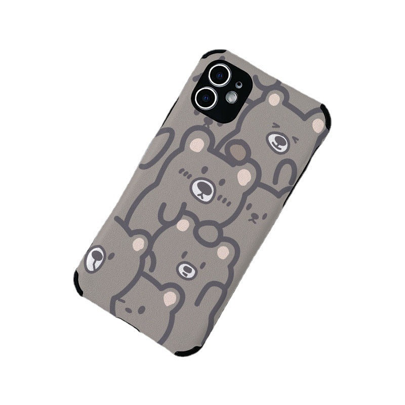 Cute Bear Creative Sheepskin Mobile Phone Shell