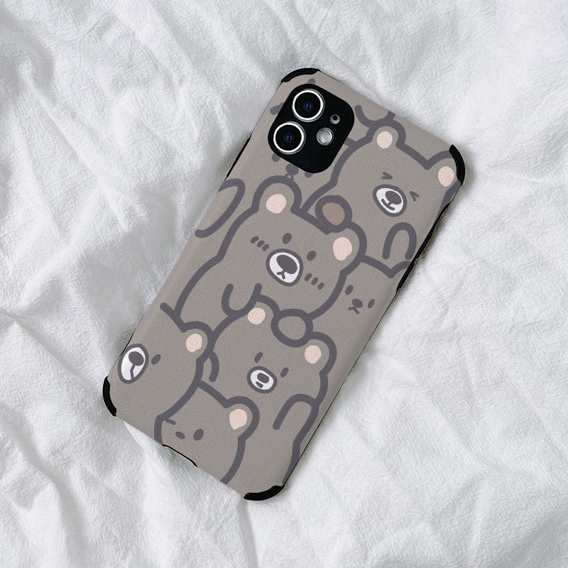 Cute Bear Creative Sheepskin Mobile Phone Shell