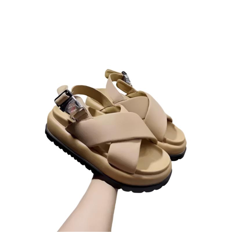 New Leather Retro Cross Roman Women's Sandals