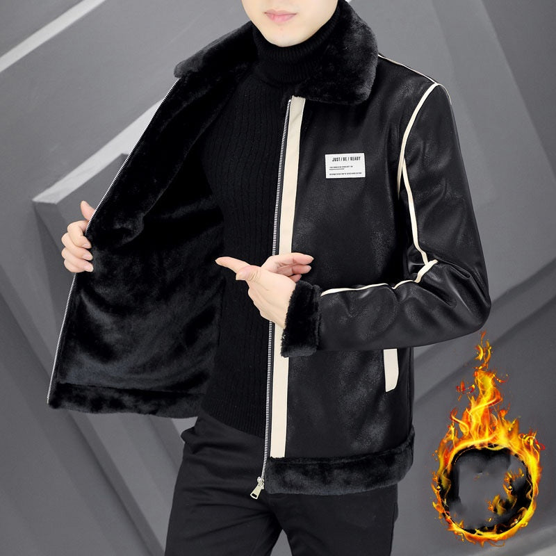 Coat Men's Warm With Velvet