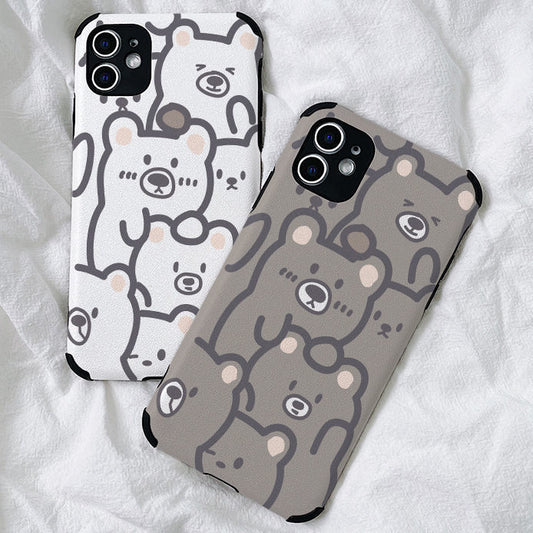 Cute Bear Creative Sheepskin Mobile Phone Shell
