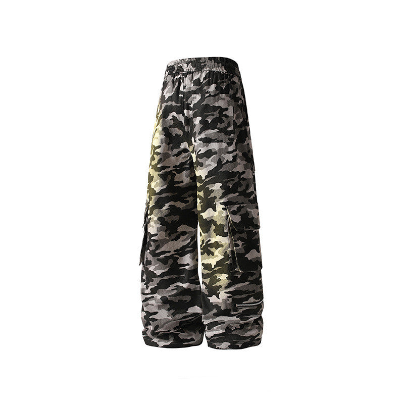 Retro Jungle Workwear Wide Leg Pants