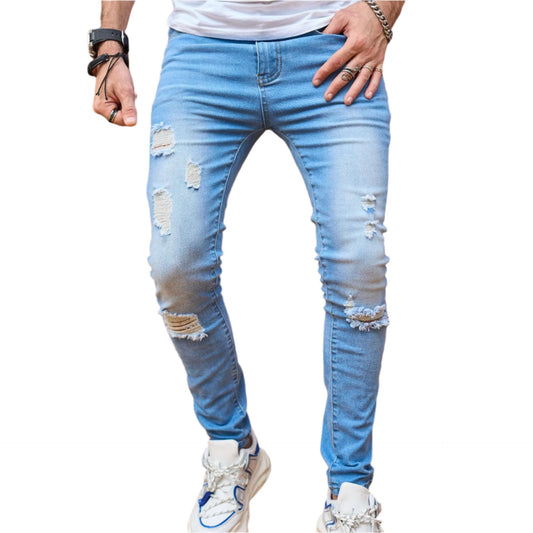 Summer Ripped Men's Casual Slim Fit Stretch Jeans