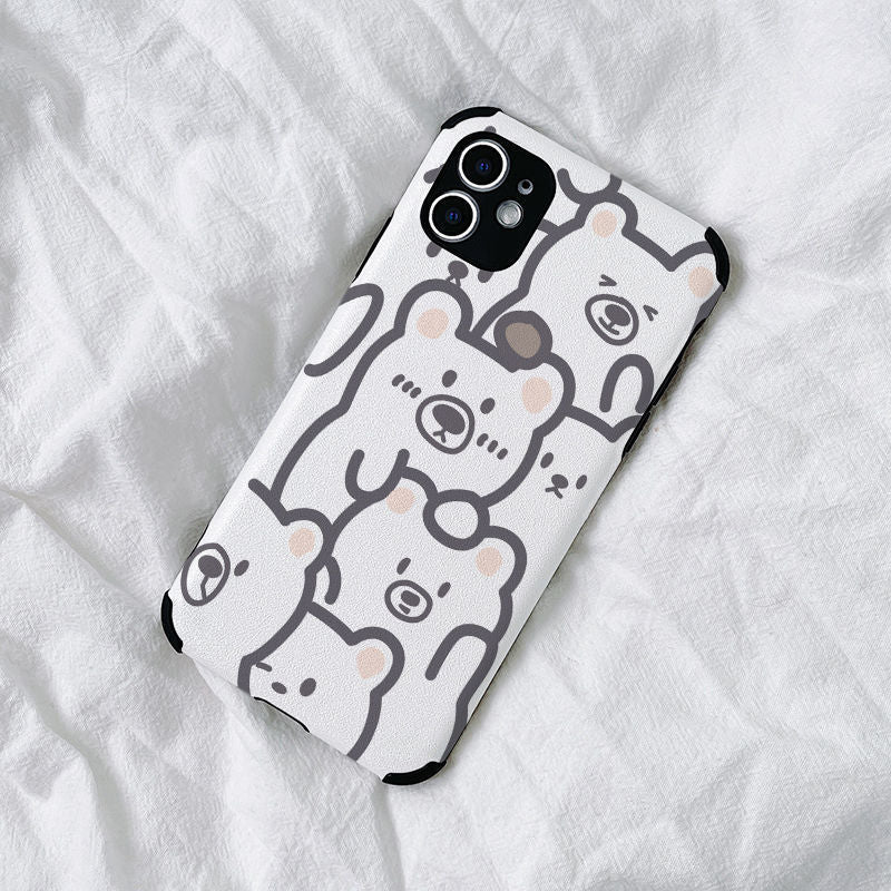 Cute Bear Creative Sheepskin Mobile Phone Shell