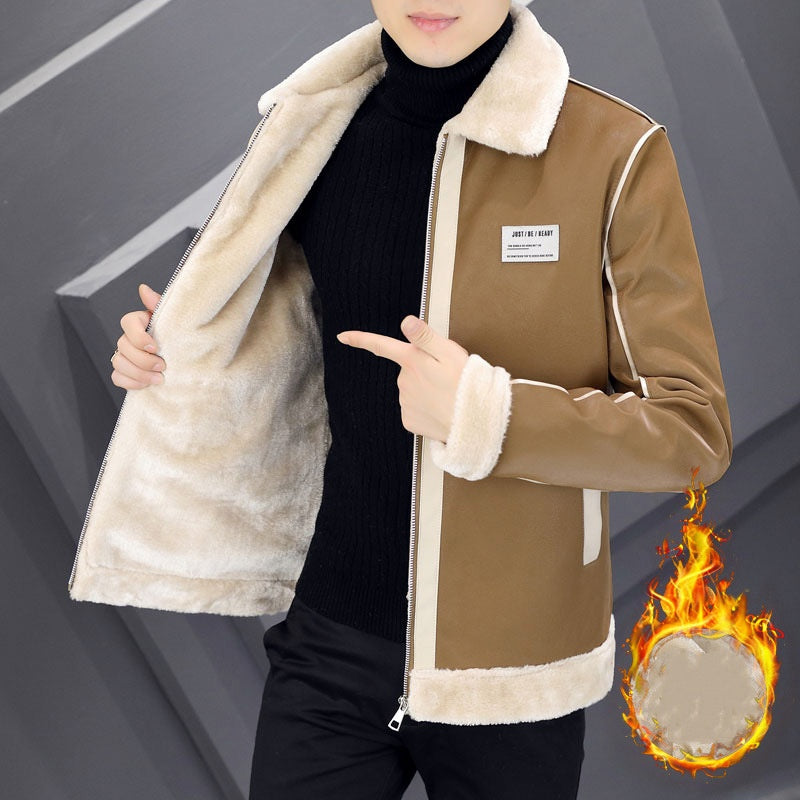 Coat Men's Warm With Velvet