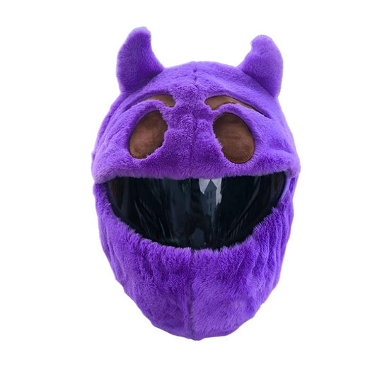 Cartoon Plush Motorbike Full Face Helmet Headgear