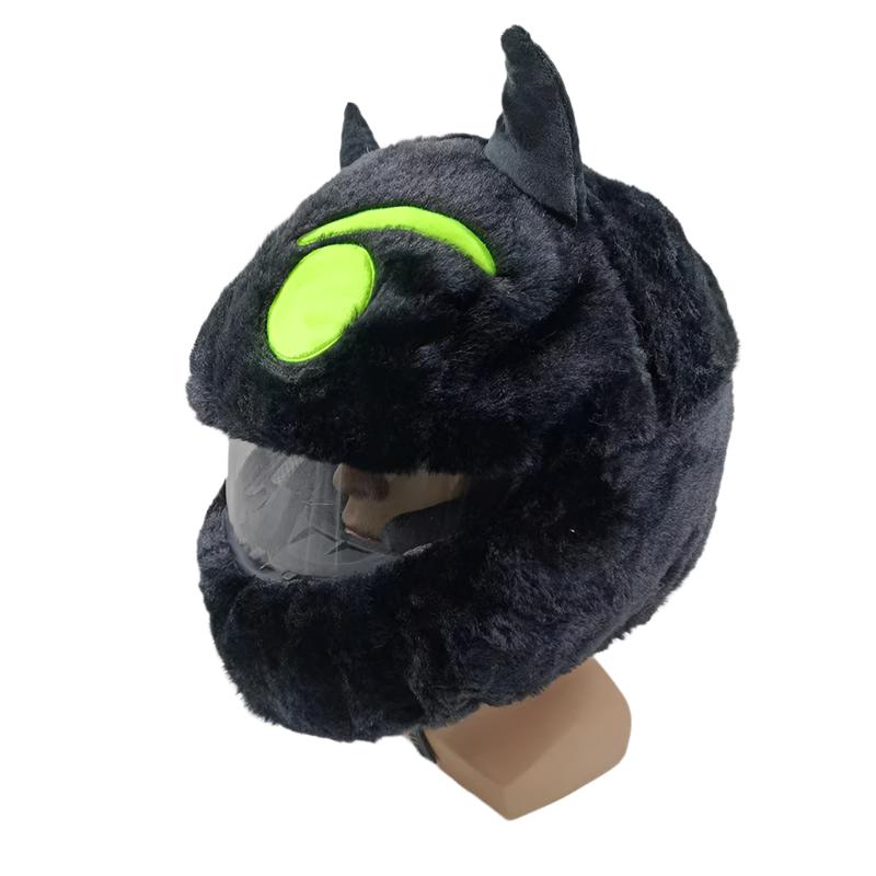 Cartoon Plush Motorbike Full Face Helmet Headgear