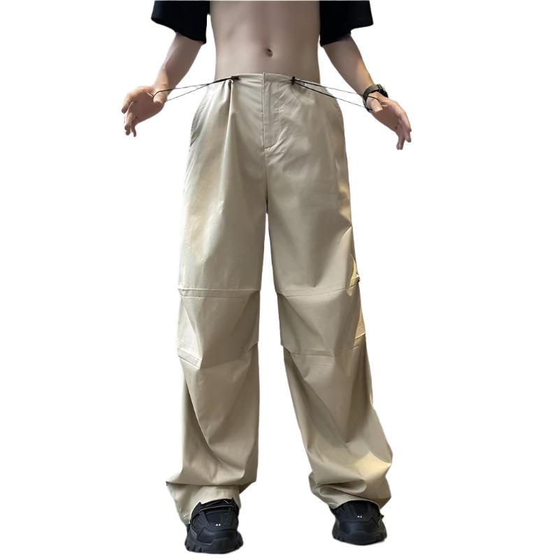 Drawstring Pleated Loose Casual Pants