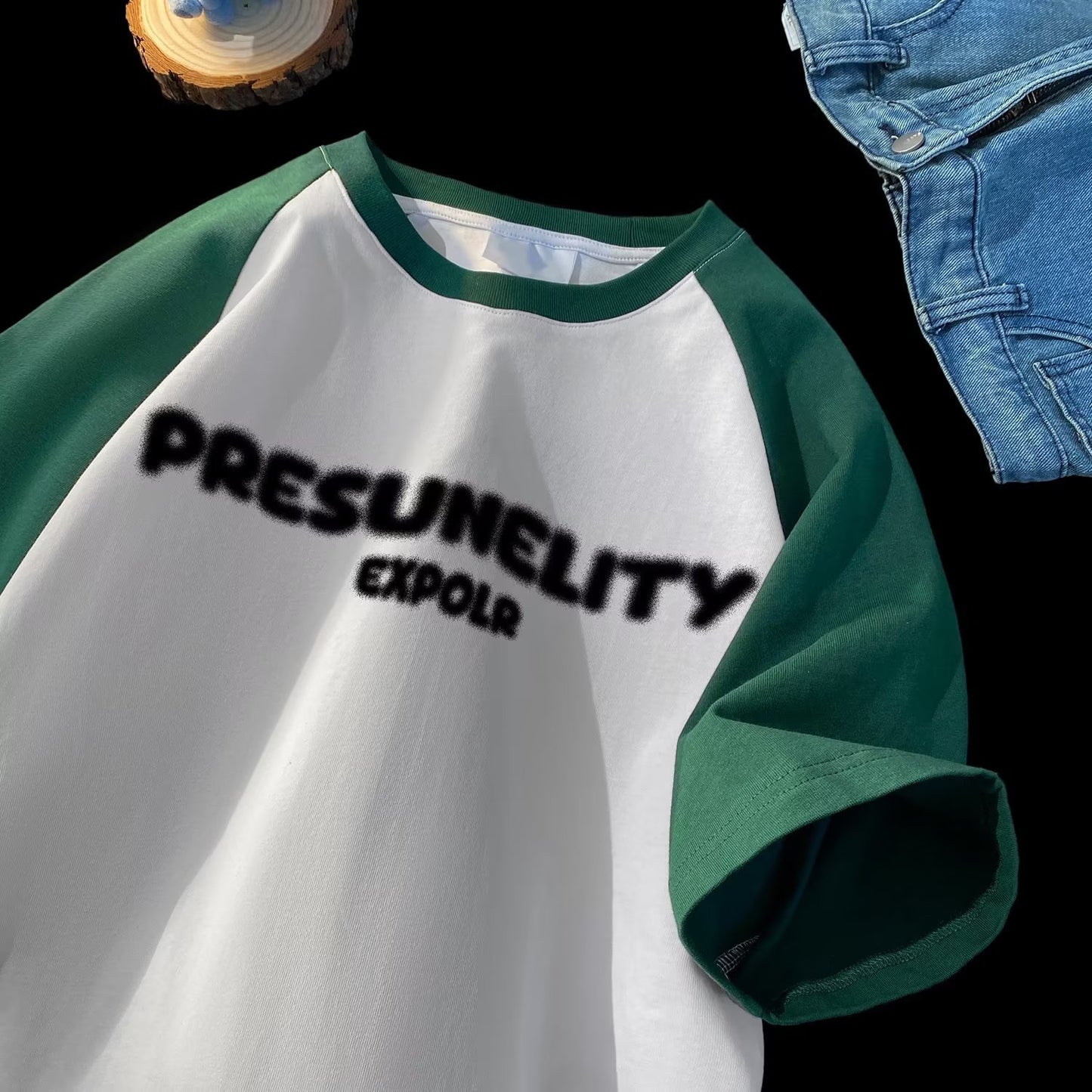 Men's Summer Loose Contrast Color Short T-shirt