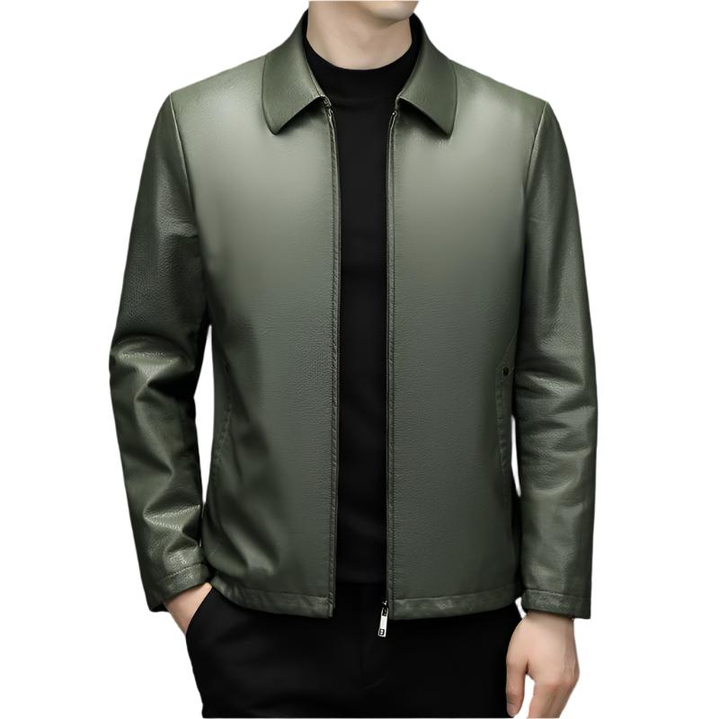 Lapel Ecological Real Leather Jacket Men