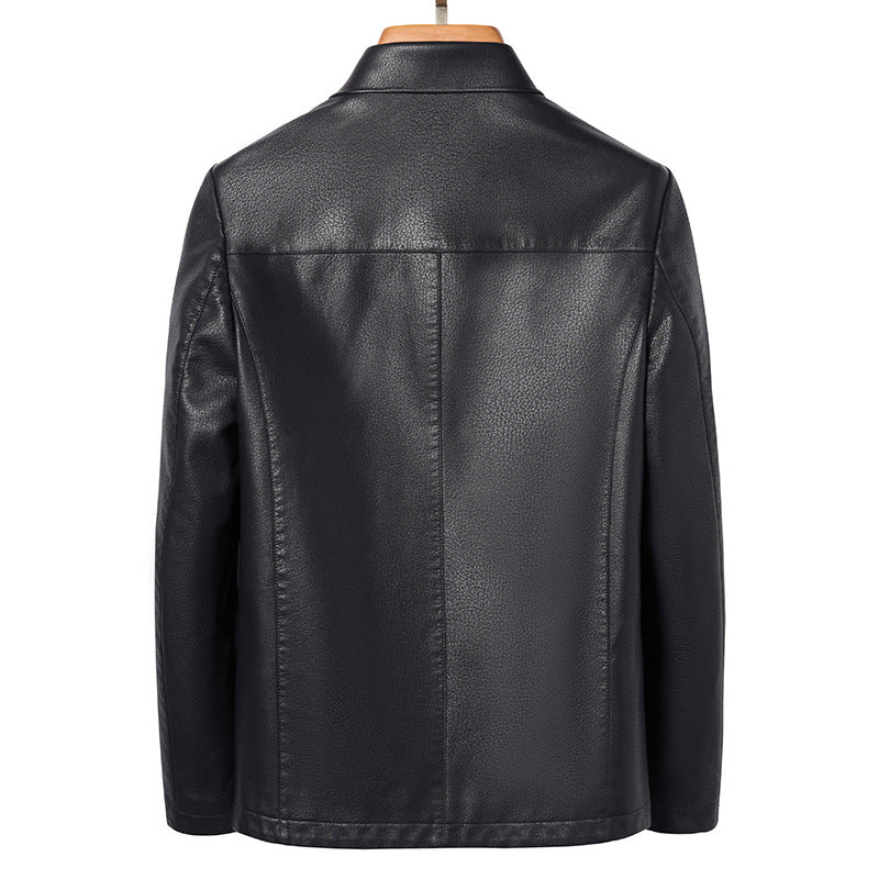 Lapel Ecological Real Leather Jacket Men