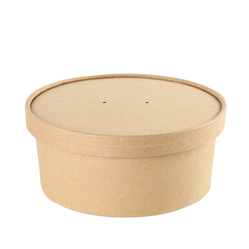 Kraft Paper Disposable Fast Food Box Round Thickening