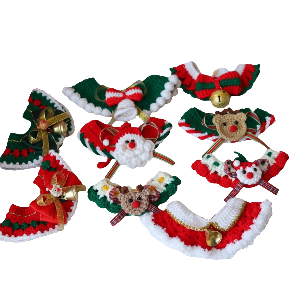 Christmas Scarf Knitted Pet Scarf Clothes