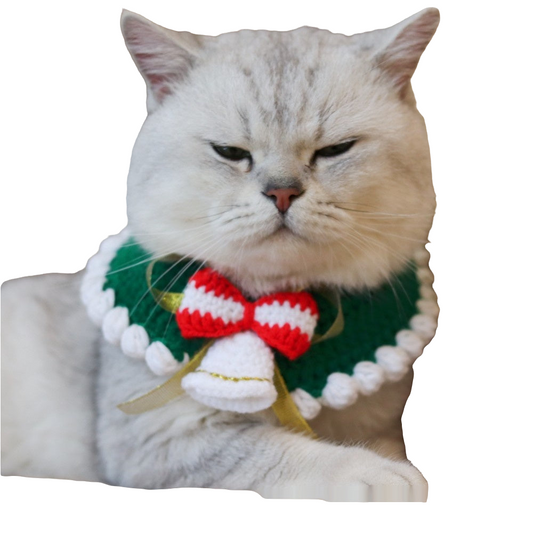 Christmas Scarf Knitted Pet Scarf Clothes