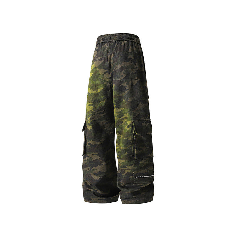 Retro Jungle Workwear Wide Leg Pants