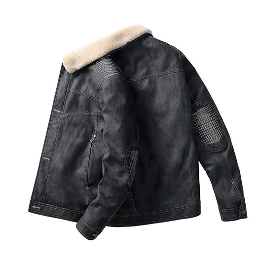 Men's Jacket New Embroidery Lapel Loose Warm Down Jacket