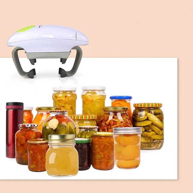 lectric Jar Opener is specifically designed for individuals with weak hands, seniors, and those living with arthritis. This automatic jar opener is a game-changer, providing a strong, tough, and easy one-touch solution for opening bottles and jars.