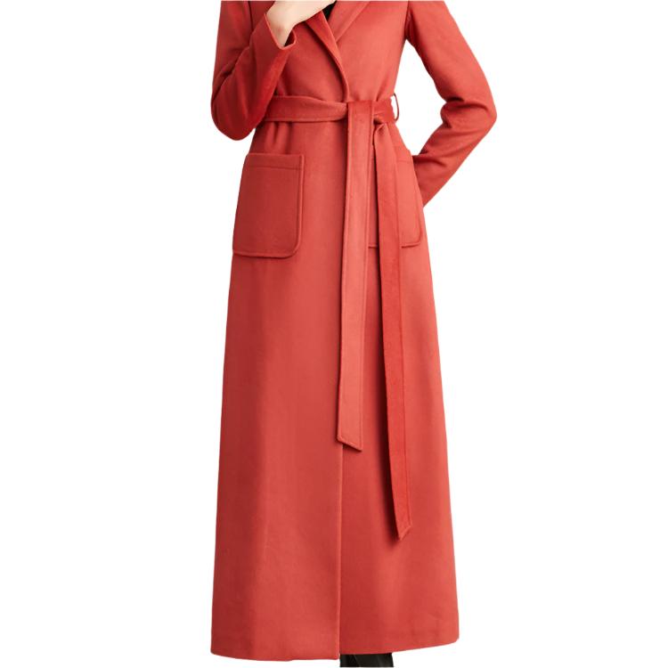 Double Faced Solid Color Slim Wool Coat