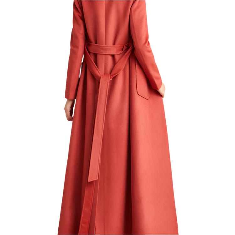 Double Faced Solid Color Slim Wool Coat