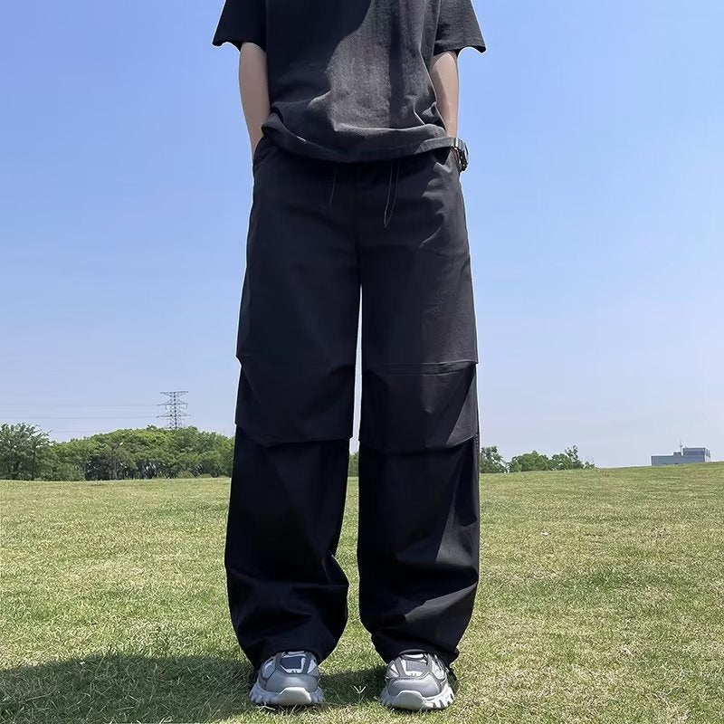 Drawstring Pleated Loose Casual Pants