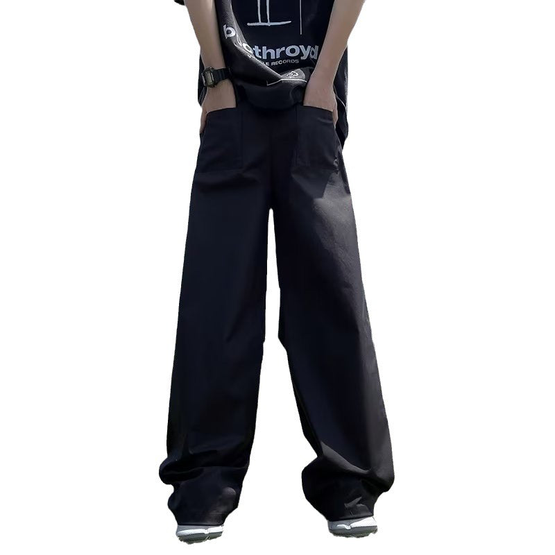 Drawstring Pleated Loose Casual Pants